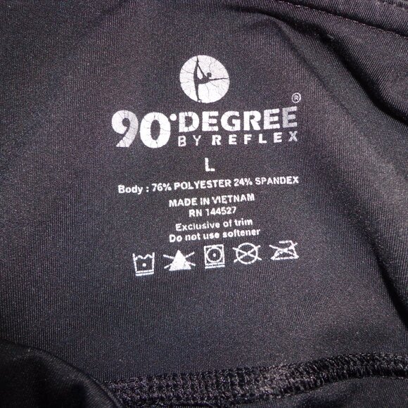 90° DEGREE BY REFLEX Leggings L Black Side Pockets Stretchy Surge Stitching - Picture 14 of 15
